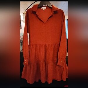 She + Sky Terracotta Long Sleeve Dress